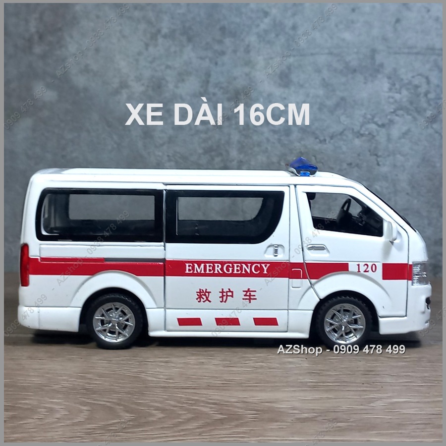 Xe Mô Hình Kim Loại Xe Cấp Cứu Toyota Hiacce Kèm Băng Ca - Tỉ Lệ 1:32 -9993