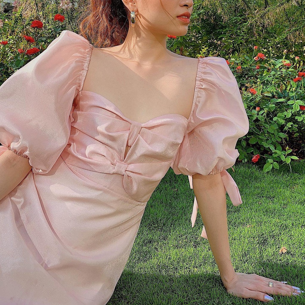 Đầm đi tiệc cổ vuông tay bồng siêu sang Pope Dress | BigBuy360 - bigbuy360.vn