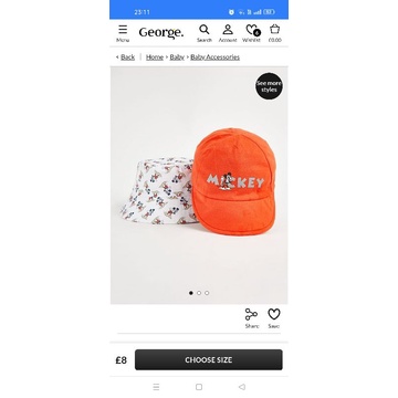 Set 2 mũ bé trai George uk