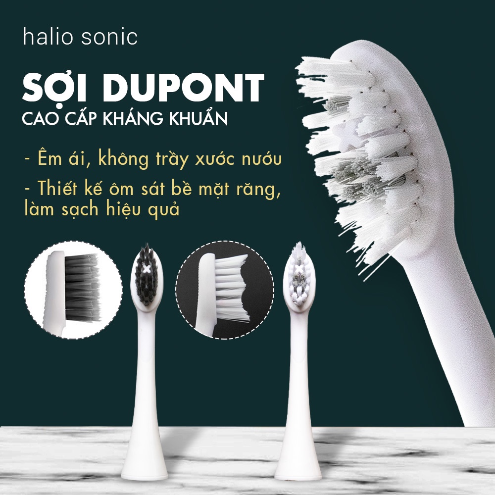 Bộ 2 Đầu Bàn Chải Điện Halio Sonic Màu Rose Gold Sonic Whitening Electric Toothbrush - Rose Gold