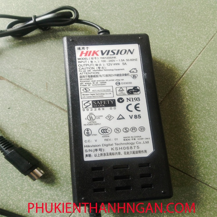 NGUỒN 4 CHẤU HIKVISION 12V5A Chuyên Camera
