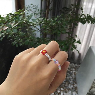✦𝘆𝗲𝗹𝗶𝗻.𝘃𝗶𝗻𝘁𝗮𝗴𝗲 ✿ ẢNH THẬT - Nhẫn hạt hình hoa/ trái tim (NHẮN TIN CHỌN MÀU)