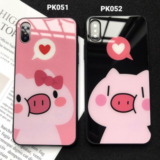 ỐP LƯNG KÍNH hình đôi heo xinh - iPhone 6/6S - 6 Plus/ 6S Plus - 7/ 8 - 7 Plus/ 8 Plus - X/ XS/ XS Max