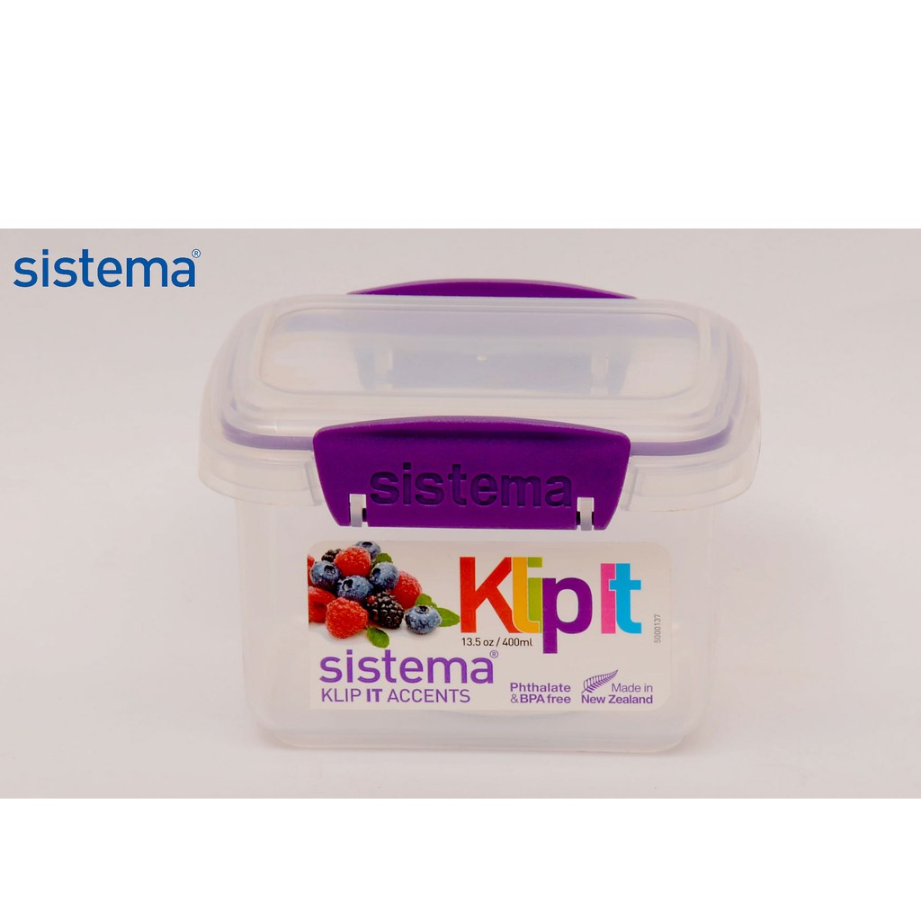 Hộp đựng thực phẩm cao cấp Sistema 400ml, an toàn sức khỏe,không chứa BPA, lò vi sóng, sản xuất tại New Zealand -61540
