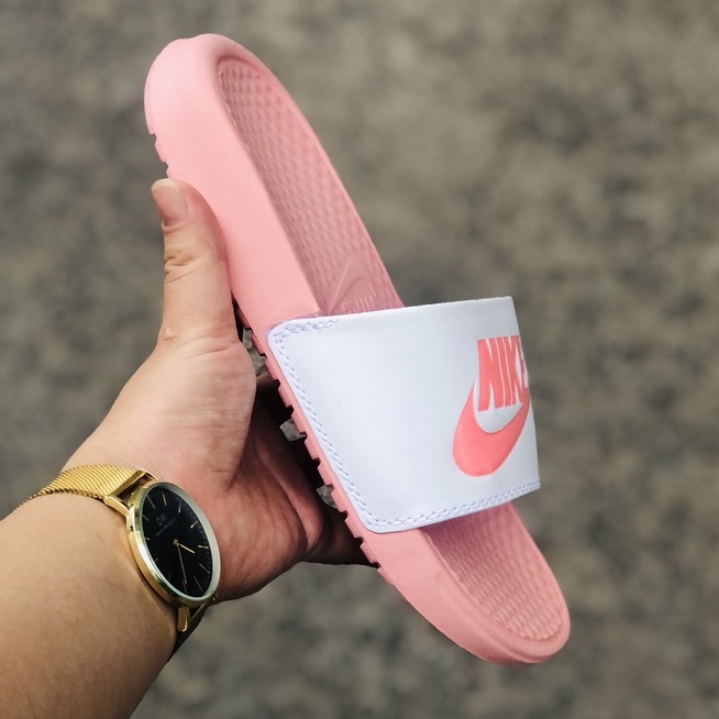 Dép unisex 𝐍𝐈𝐊𝐄 ❤️FREESHIP + Hộp❤️ dép quai ngang thể thao nam nữ mk in 𝐍𝐈𝐊𝐄-𝐁𝐚𝐧𝐚𝐬𝐬𝐢,hồng quai trắng