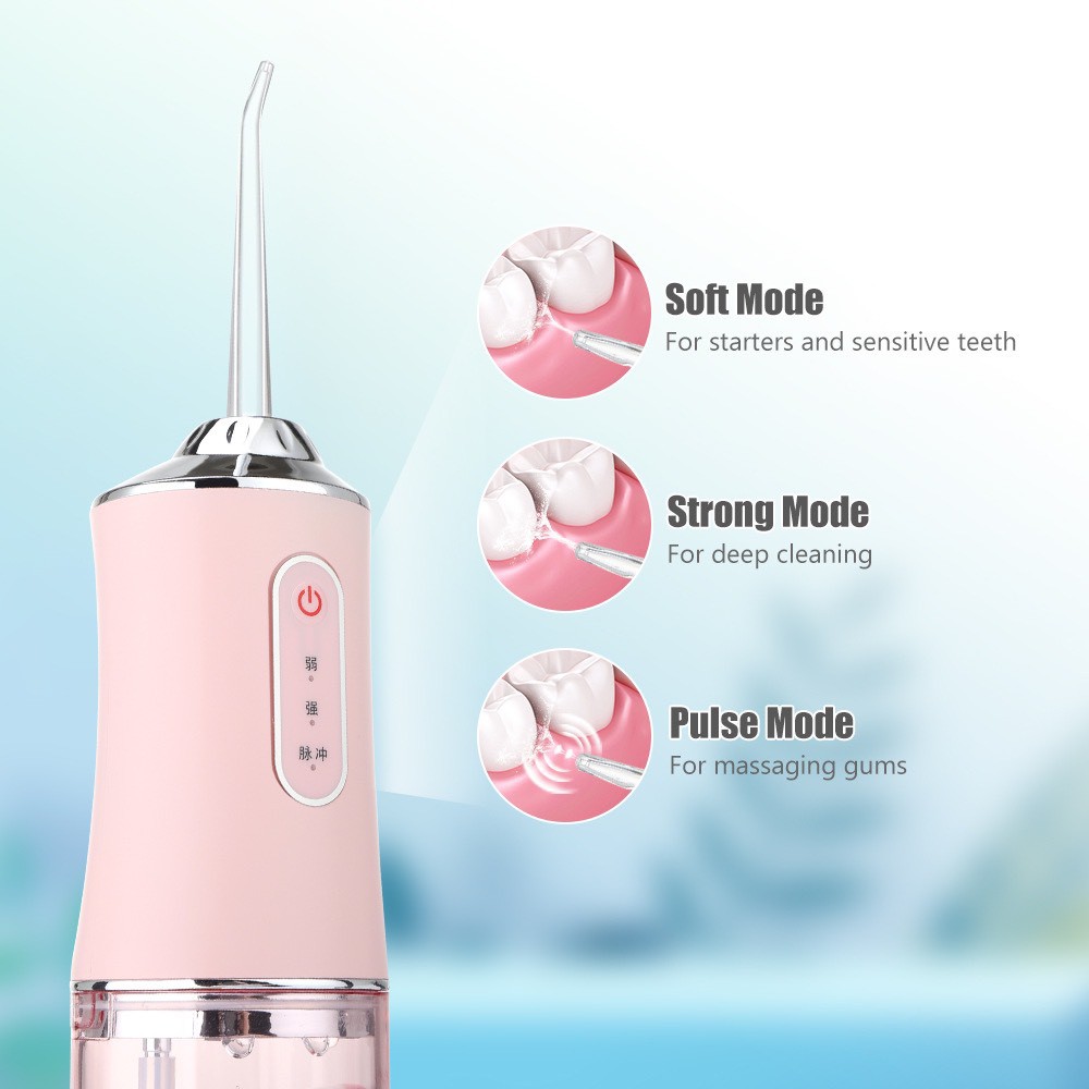 Tăm Nước Oral Irrigator cầm tay C8 - Máy tăm nước vệ sinh răng miệng cực sạch- Sạc USB, 3 mức độ !