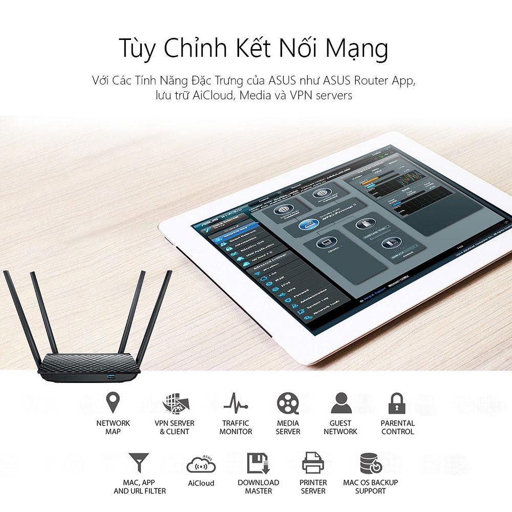 Router Wifi Asus RT-AC1300UHP Băng Tần Kép - Hàng Chính Hãng