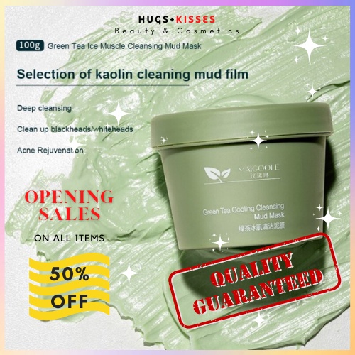 Mặt nạ bùn trà xanh làm sạch sâu kiềm dầu loại bỏ mụn đầu đen