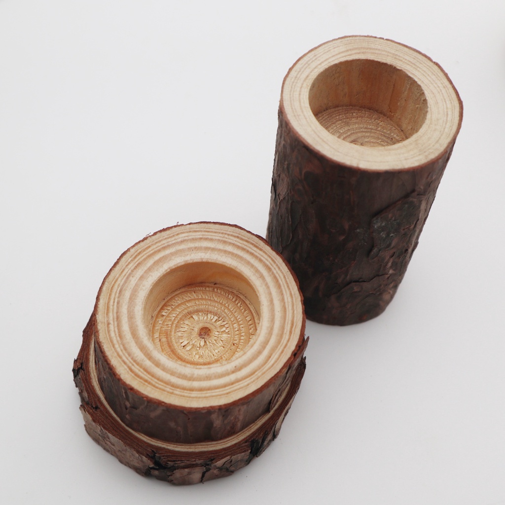 Chân Nến Dạng Khúc Gỗ Decor, Phụ Kiện Chụp Ảnh