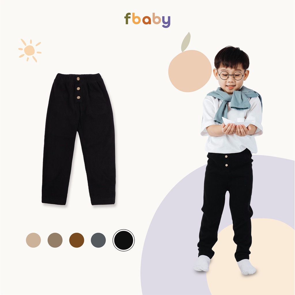 Quần dài bé trai/bé gái 3 cúc chất nhung tăm Fbaby  FQ002