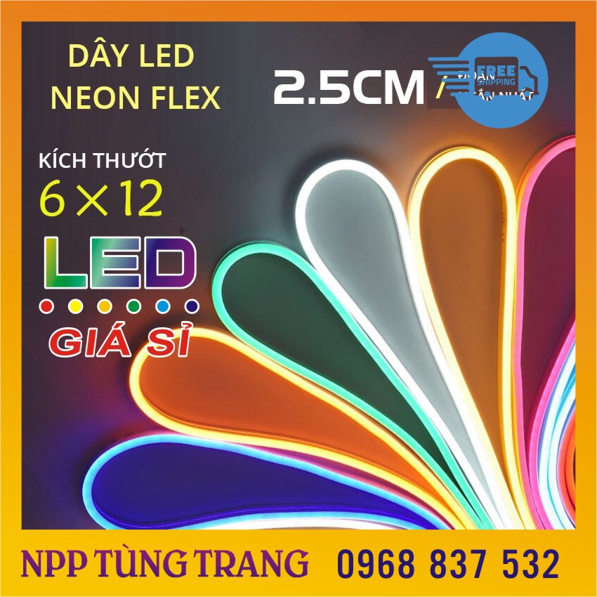Cuộn LED NEON 5 MÉT 12V trang trí, uốn chữ quảng cáo siêu rẻ