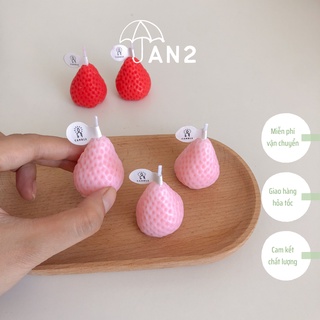 Nến quả dâu tây nến thơm trái dâu dễ thương ~ Nến Hàn Quốc Strawberry candle | JAN2DECOR