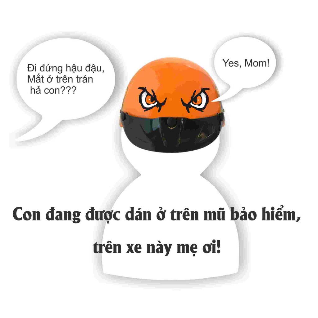 Decan đôi mắt trang trí xe máy, sticker đôi mắt nhiều kích thước