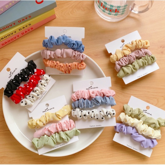 Set 3 dây buộc tóc vải Chiffon thời trang cho nữ CT010