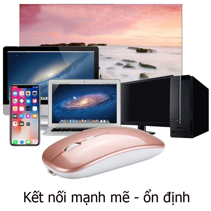 Chuột không dây sạc pin 2.4GHz PIX-LINK P1 siêu mỏng ko gây tiếng ồn sạc 1 lần dùng 1 tuần cho Laptop PC Tivi