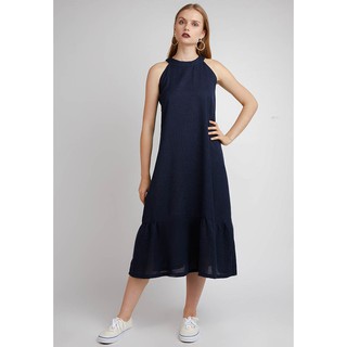 Đầm xanh đen cổ yếm - Lovadova 19D08C004