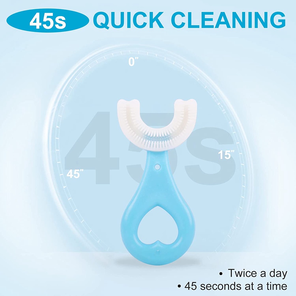 Bàn chải đánh răng hình chữ U bằng silicon dành cho trẻ em từ 2 đến 6 tuổi