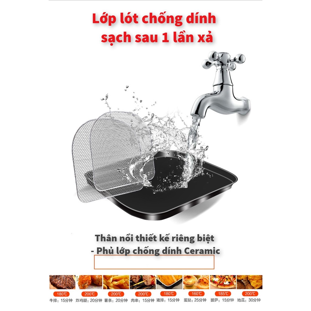 Nồi chiên không dầu 12 L Cao cấp - Dung tích lớn - Quay nguyên con, Hàng loại 1