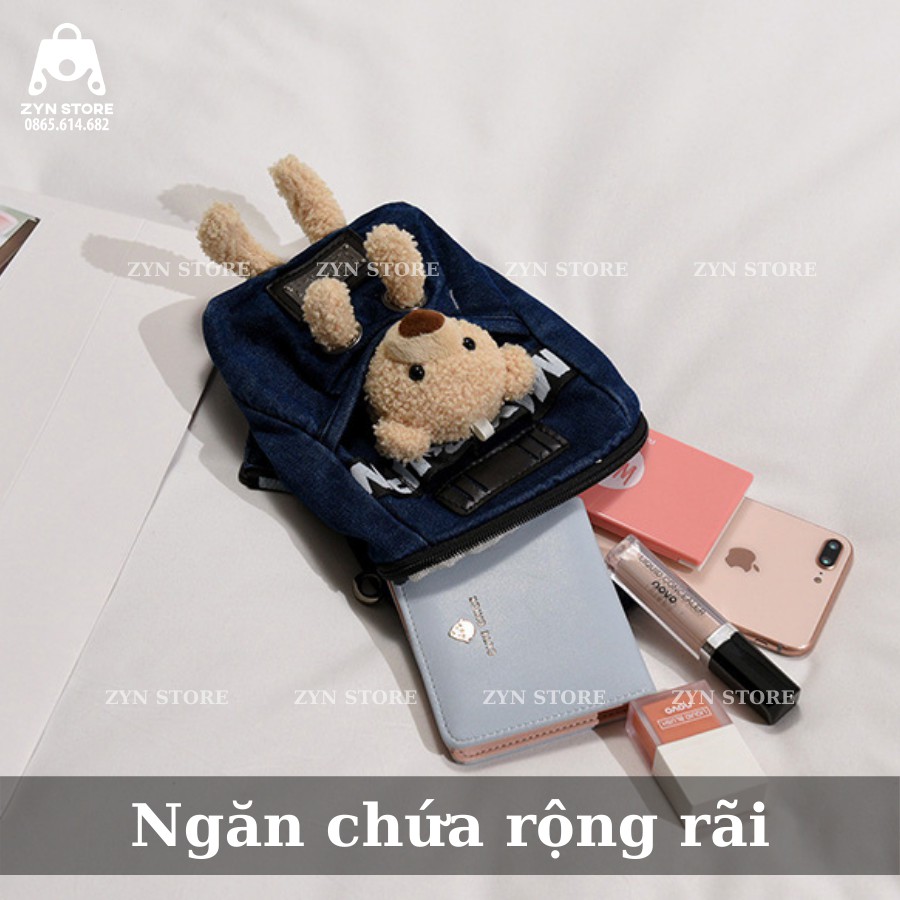 Túi Đeo Chéo Vải Denim Thời Trang Nhật Bản Hình Gấu Đáng Yêu 2022