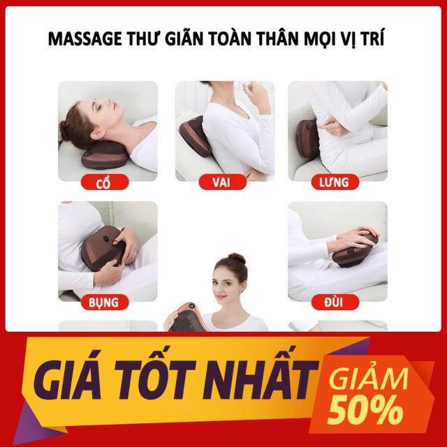 Gối massage hồng ngoại 8 bi mát xa cao cấp Nhật Bản,Cải thiện tuần hoàn máu, tăng cường sự trao đổi chất của các tế bào