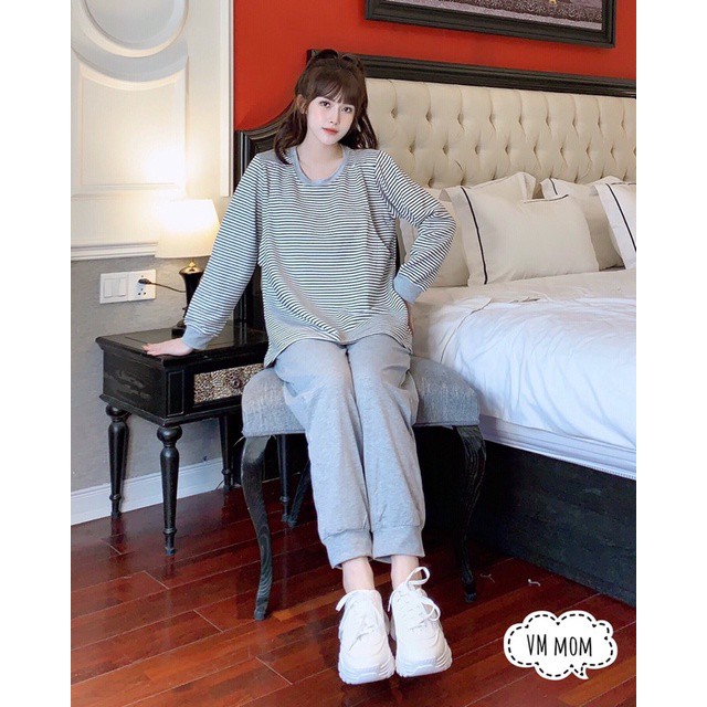 [Hàng loại 1]Bộ bầu sau sinh chất da cá cao cấp dày dặncó chỗ cho con ti có chun chỉnh quầnFree size 45-67kg