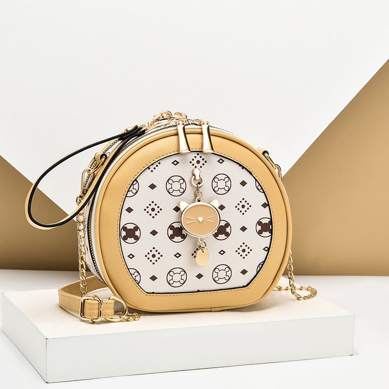 Túi Đeo Vai Hình Tròn Nhỏ In Họa Tiết Thời Trang 2022 Cho Nữ