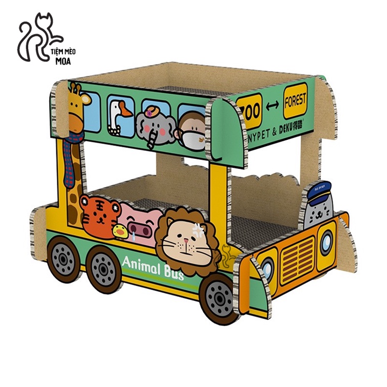 Xe bus 2 tầng (Animal Bus)  - Bàn cào móng cho mèo - Tiệm Mèo Moa