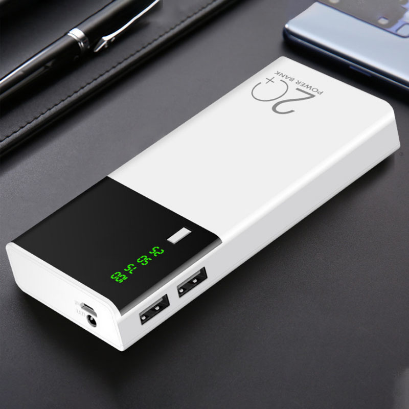 Sạc dự phòng, Pin dự phòng 30000 mAh 2 cổng USB Sạc nhanh,màu trắng nhỏ gọn tiện lợi Tích Hợp Sạc Nhanh Fast Charge