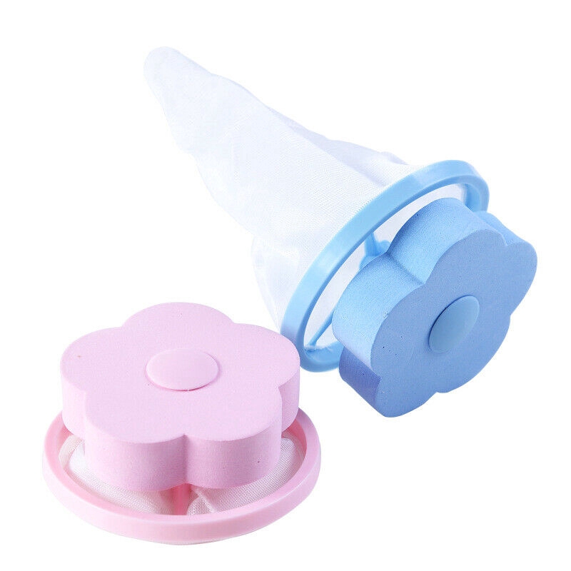 ♔P&amp;M♚ Floating Pet Fur Catcher Laundry Lint Pet Hair Remover Blue Pink Color Bags