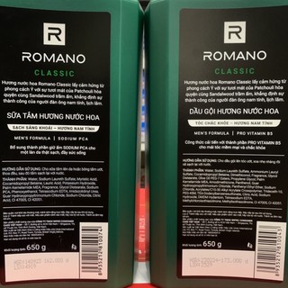 Combo  Tắm+Gội  Romano classic (650g)