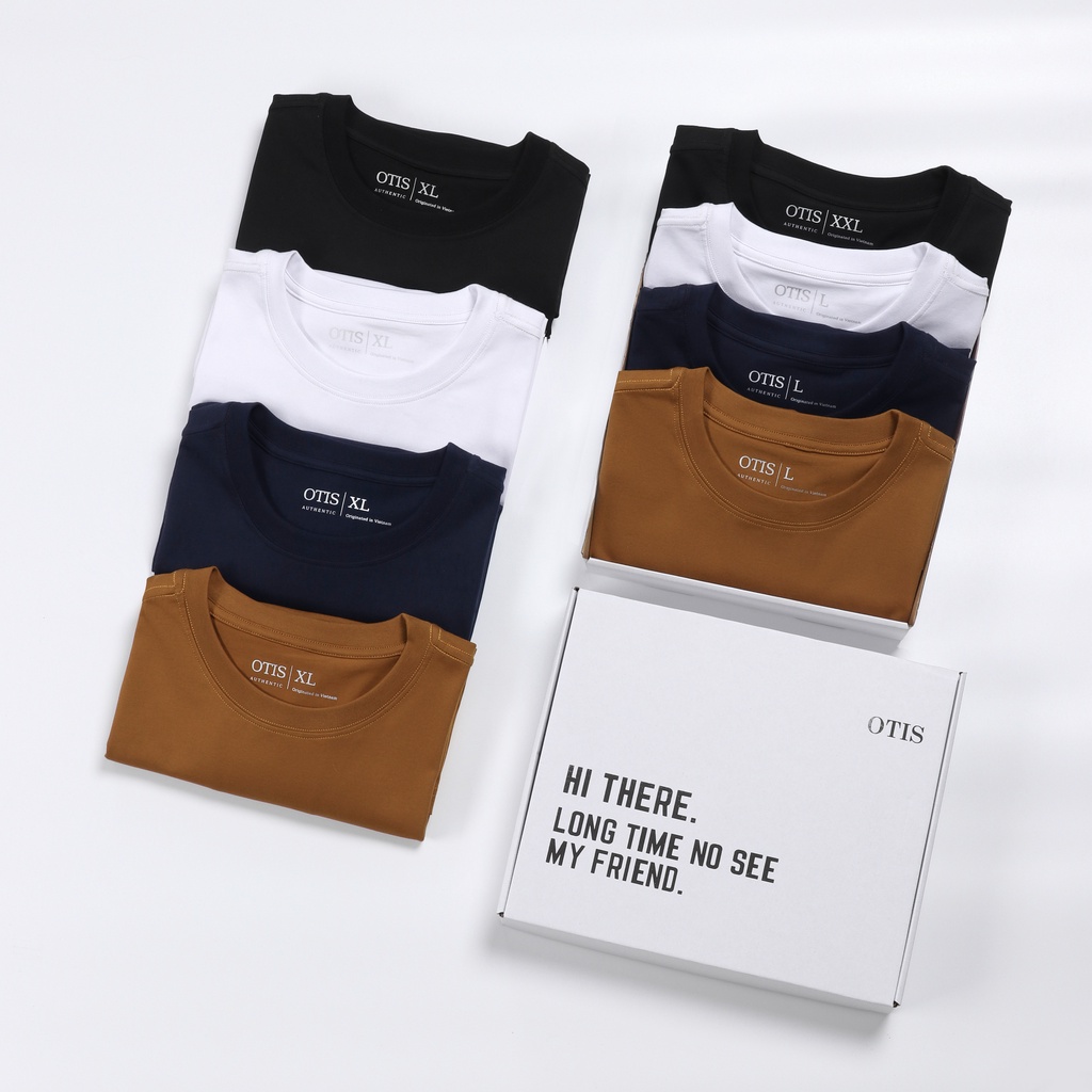 Áo thun nam trơn cổ tròn BASIC vải Cotton 4 chiều, co giãn, dày dặn, form regular fit thoáng mát - OTIS