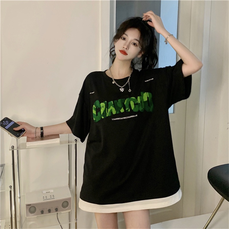 Áo Thun Nữ Ngắn Tay In Chữ Thời Trang Hàn Quốc