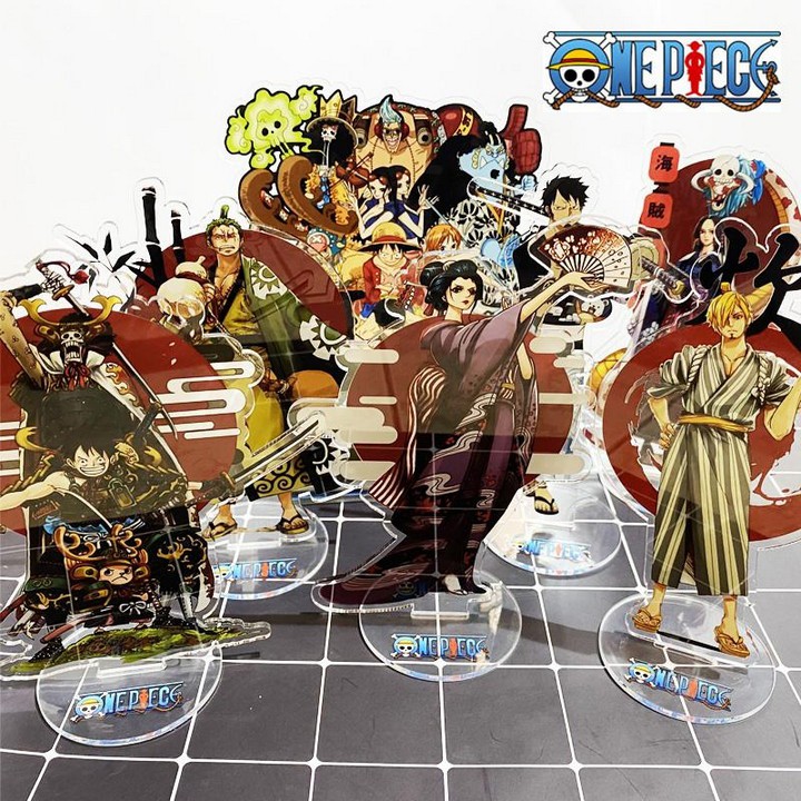 Standee One piece ver Wano quốc Luffy Law Zoro Sanji Law Mô hình trưng bày quà tặng trang trí