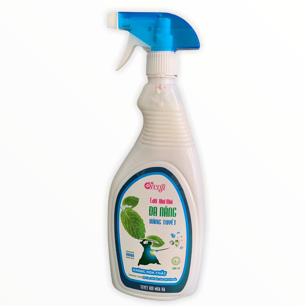 Nước lau kính, lau bàn ăn, tủ lạnh, kiêm rửa tay khô, đa năng lau khử khuẩn không hóa chất tinh dầu Quế & Bạc Hà  ORENJI