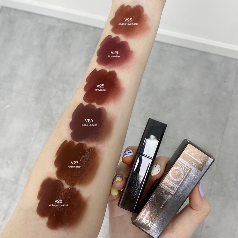 Son Kem Lì Merzy Noir Velvet Tint 4g + Son Thỏi Merzy Noir Lipstick 3.3g