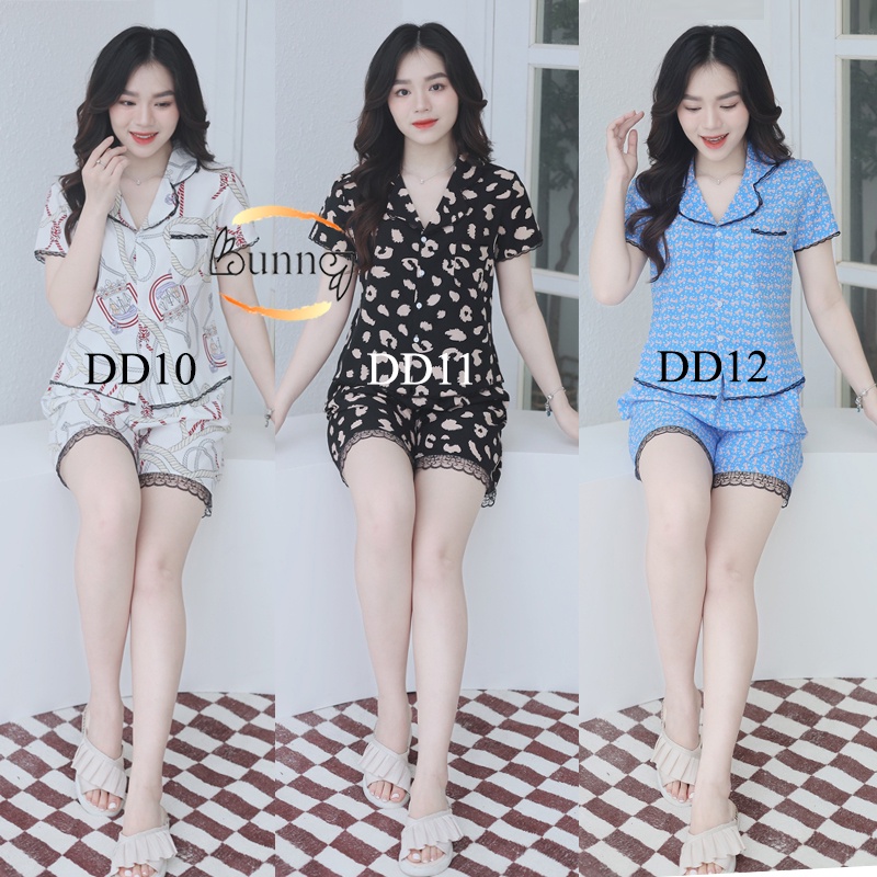 [Bunny] Đồ bộ mặc nhà thiết kế, quần áo nữ mẫu đùi mặc hè xịn sò