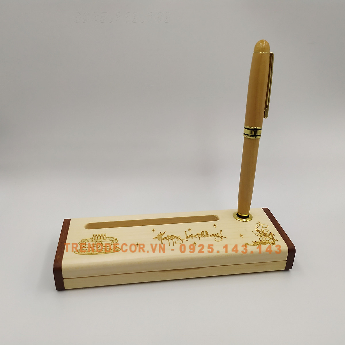 [GIÁ GỐC] Bút gỗ bi xoay - Happy Birthday bút gỗ khắc quà tặng sinh nhật, lễ tết ý nghĩa liên hệ khắc theo yêu cầu