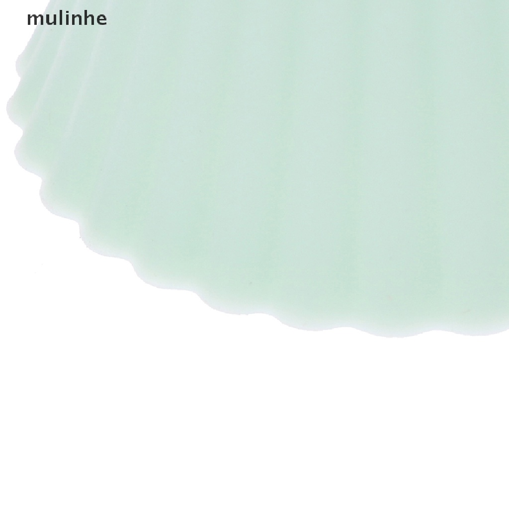 Set 10 Khuôn Silicon Làm Bánh Cupcake Hình Tròn Tiện Dụng