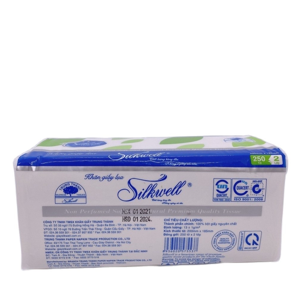 Giấy rút silkwell xanh 250 tờ 2 lớp