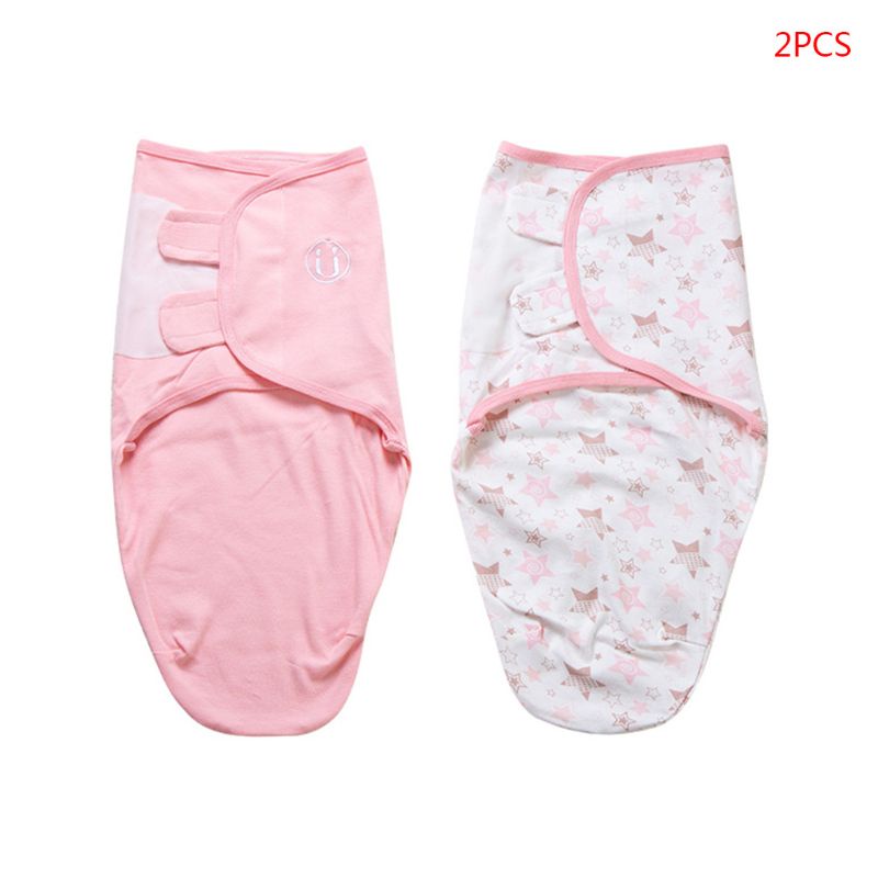 Bộ 2 Chăn Quấn Em Bé Sơ Sinh Bằng Cotton Mềm Hình Kén Dễ Thương 0-2 Tháng Tuổi