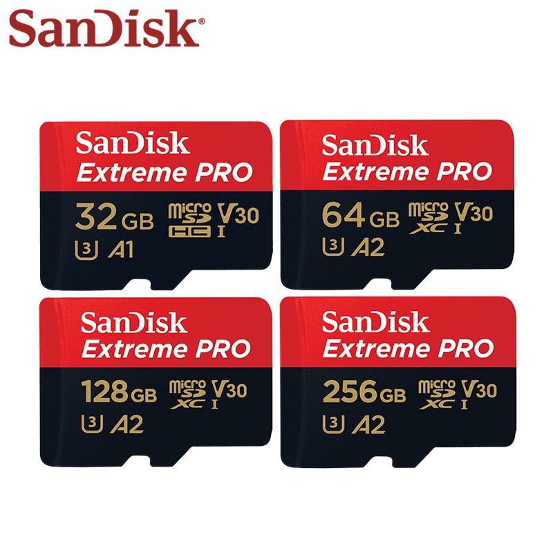 Thẻ Nhớ Micro SD Hiệu SanDisk Dung Lượng 256GB 128GB 64GB U3 V30 TF Card A2
