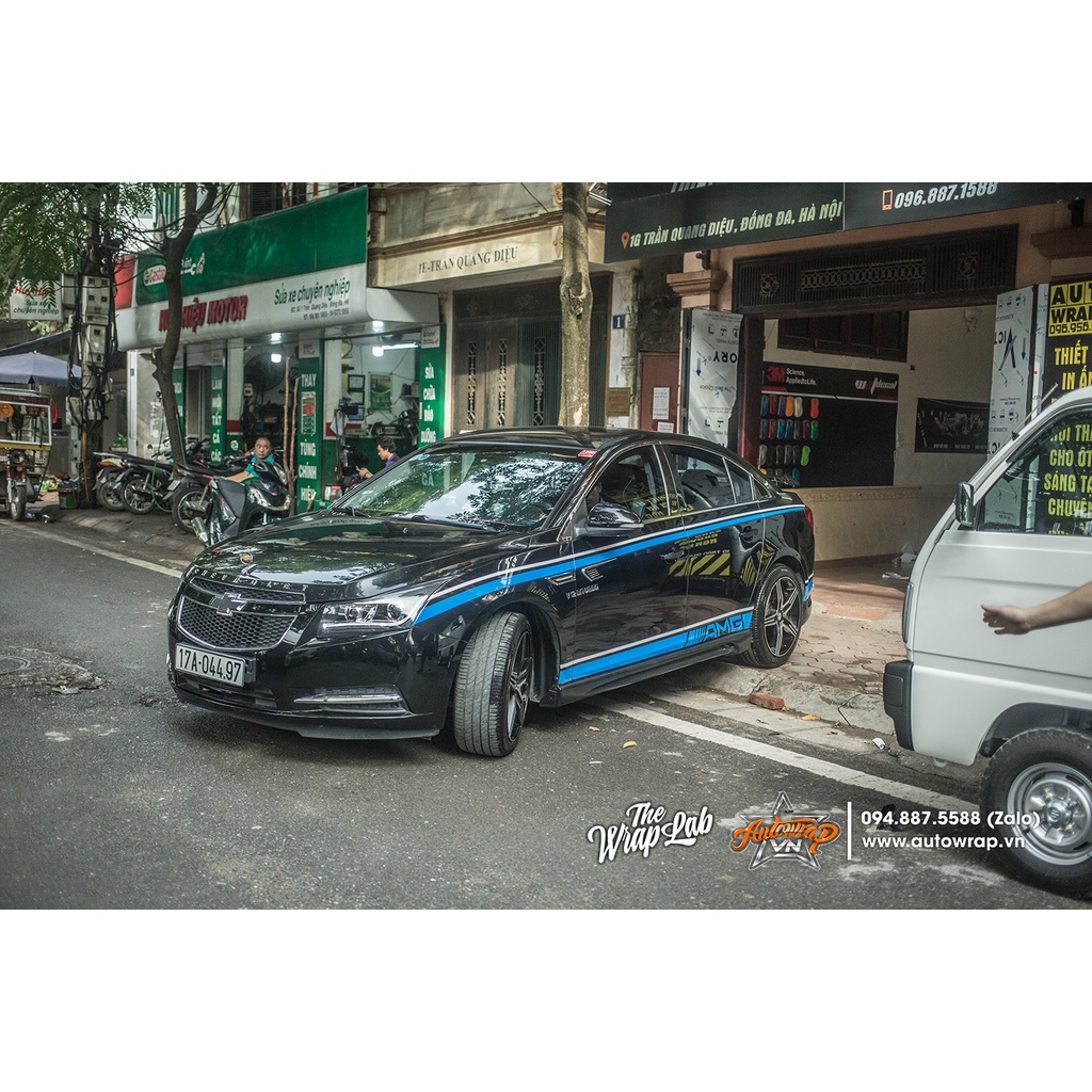 Tem họa tiết xe Cruze AMG Racing - Tem họa tiết ô tô Chevrolet, tem dán sườn xe thể thao