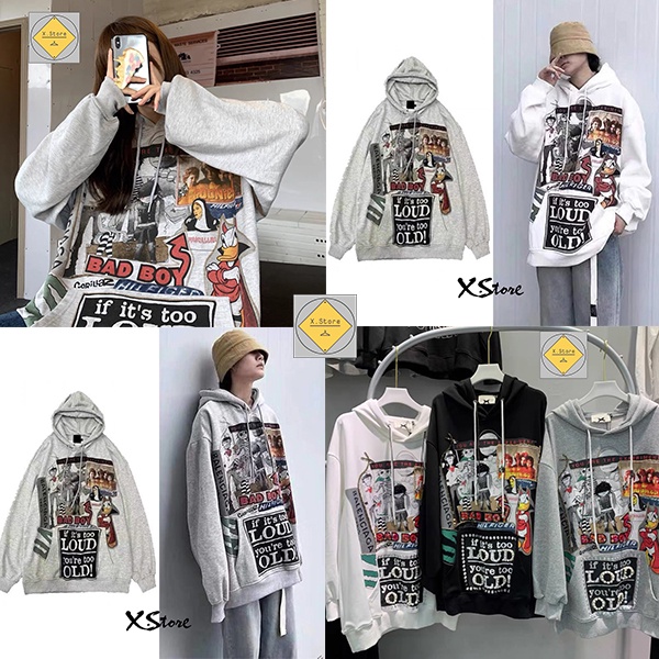 Áo Hoodie Nam Nữ Có Mũ Hoạt Hình Boy Thu Đông Chất Nỉ Ngoại Mềm Mịn Hottrend 2021 Unisex X.Store 862