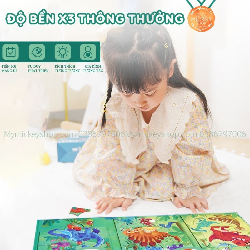 Bộ đồ chơi xếp hình nam châm 17 21 2 mảnh TOI Magnet Puzzle mẫu Khủng long Dinosaur - Kỳ Lân Unicorn cho bé 2 3 4 tuổi