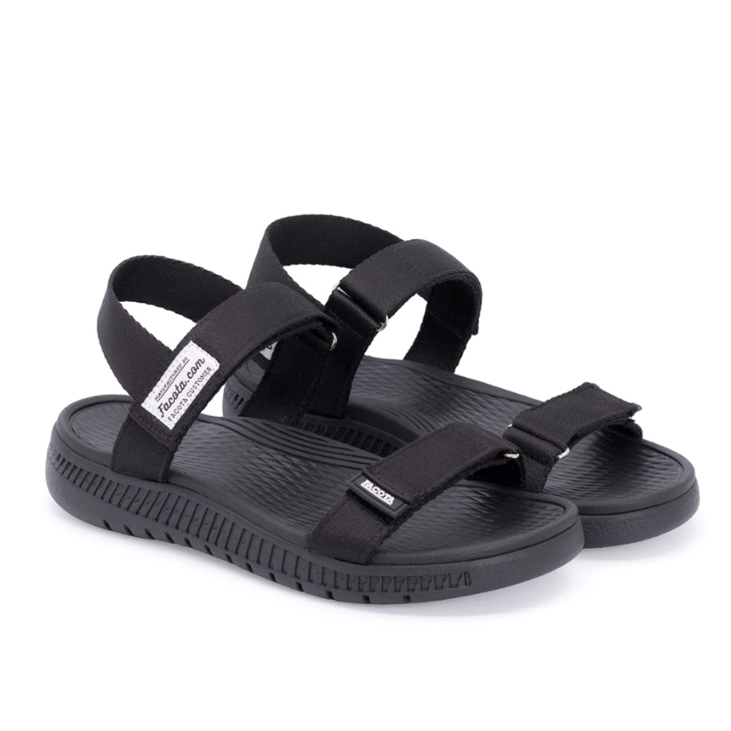 FACOTA giày dép sandal nam, nữ đen 2 quai mang đi chơi đi học AN01