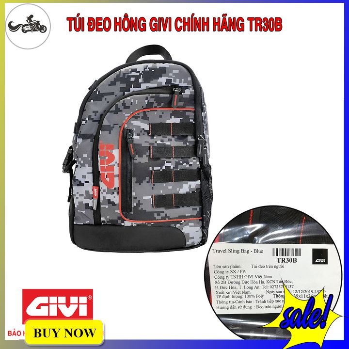 Túi đeo chéo GIVI TR30B, TR30C chống nước hàng chính hãng màu camo nổi bật cá tính