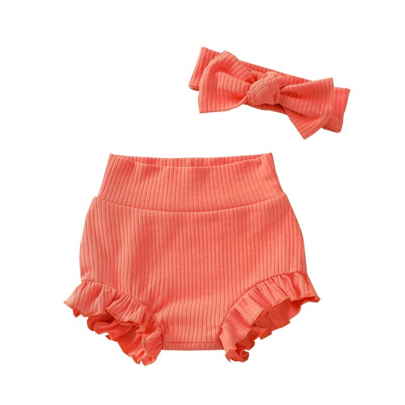 Quần đùi cho bé trai bé gái kèm Turban, mẫu quần chất vải thun gân co dãn siêu dễ thương từ 3-12kg