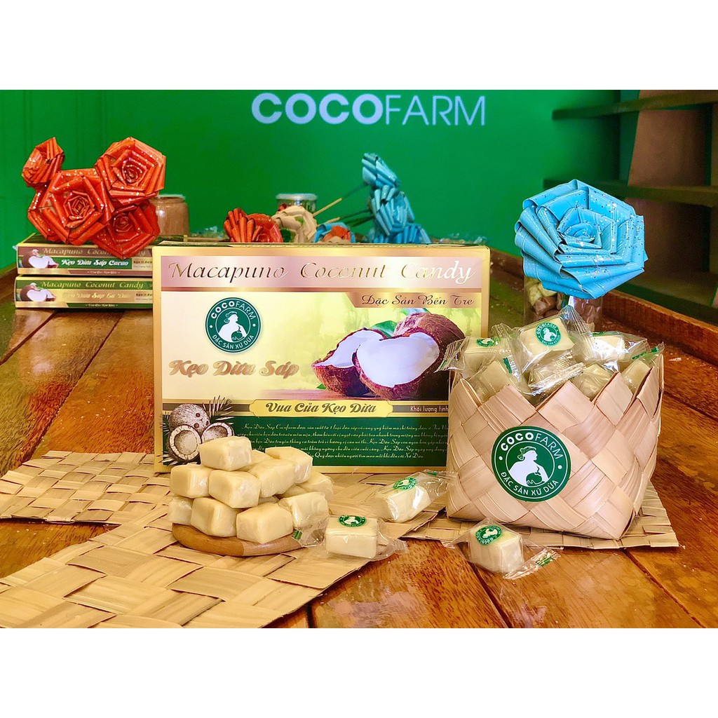 Kẹo Dừa Sáp Cocofarm hộp 500gram