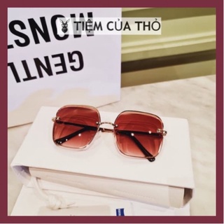 Kính mát nữ, gọng khoan viền vàng, fullbox, Tiệm của thỏ 3766