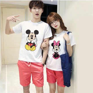 Áo Thun Cặp Tình Nhân In Hình Chuột Hoạt Hình DLX